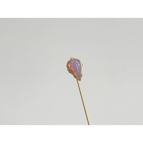 Faux Opal & Resin Gold Toned Classic Vintage Stick Pin | Hat Pin | Lapel Pin - Picture 6 of 10